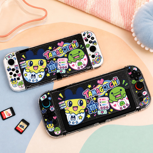 Switch OLED保护壳NS续航Switch2外壳可插底座壳可爱七彩拓麻歌子