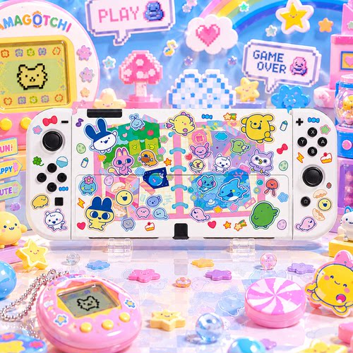 Switch OLED保护壳NS续航Switch2外壳可插底座壳可爱书本拓麻歌子