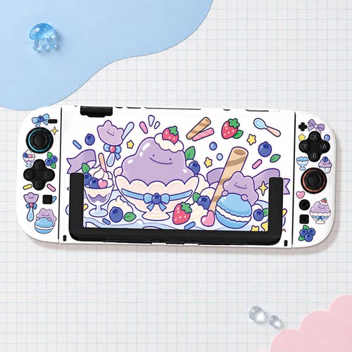 Switch OLED保护壳NS续航Switch2外壳可插底座壳可爱果冻百变怪