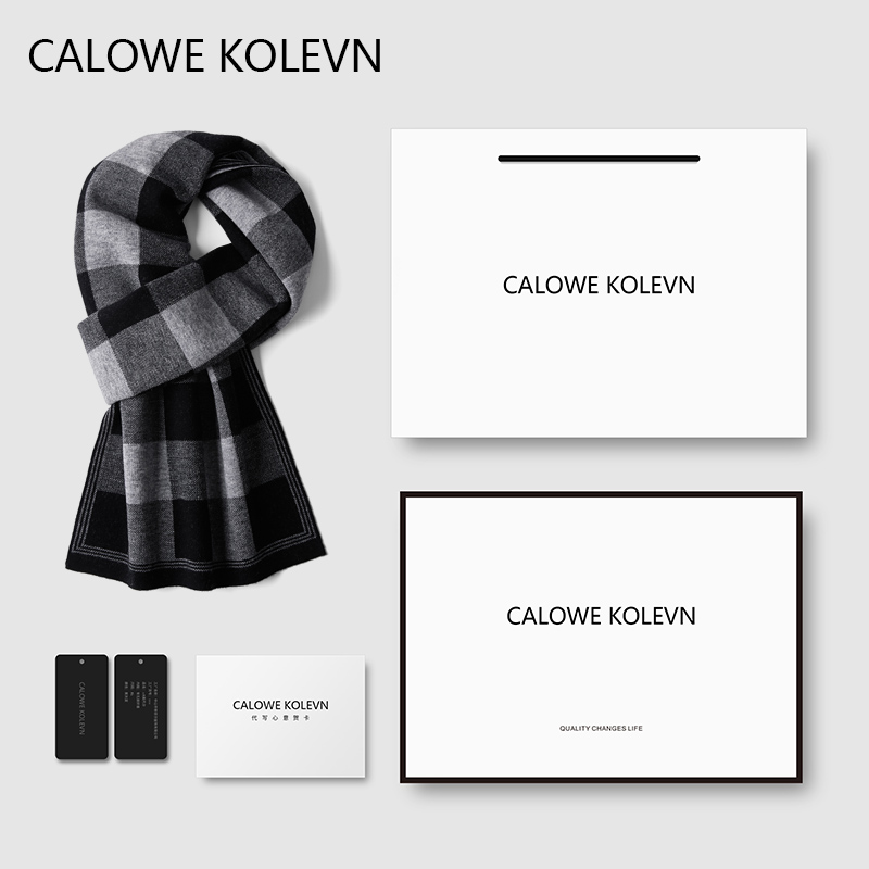 冬季加厚商务男纯羊绒围巾礼盒装