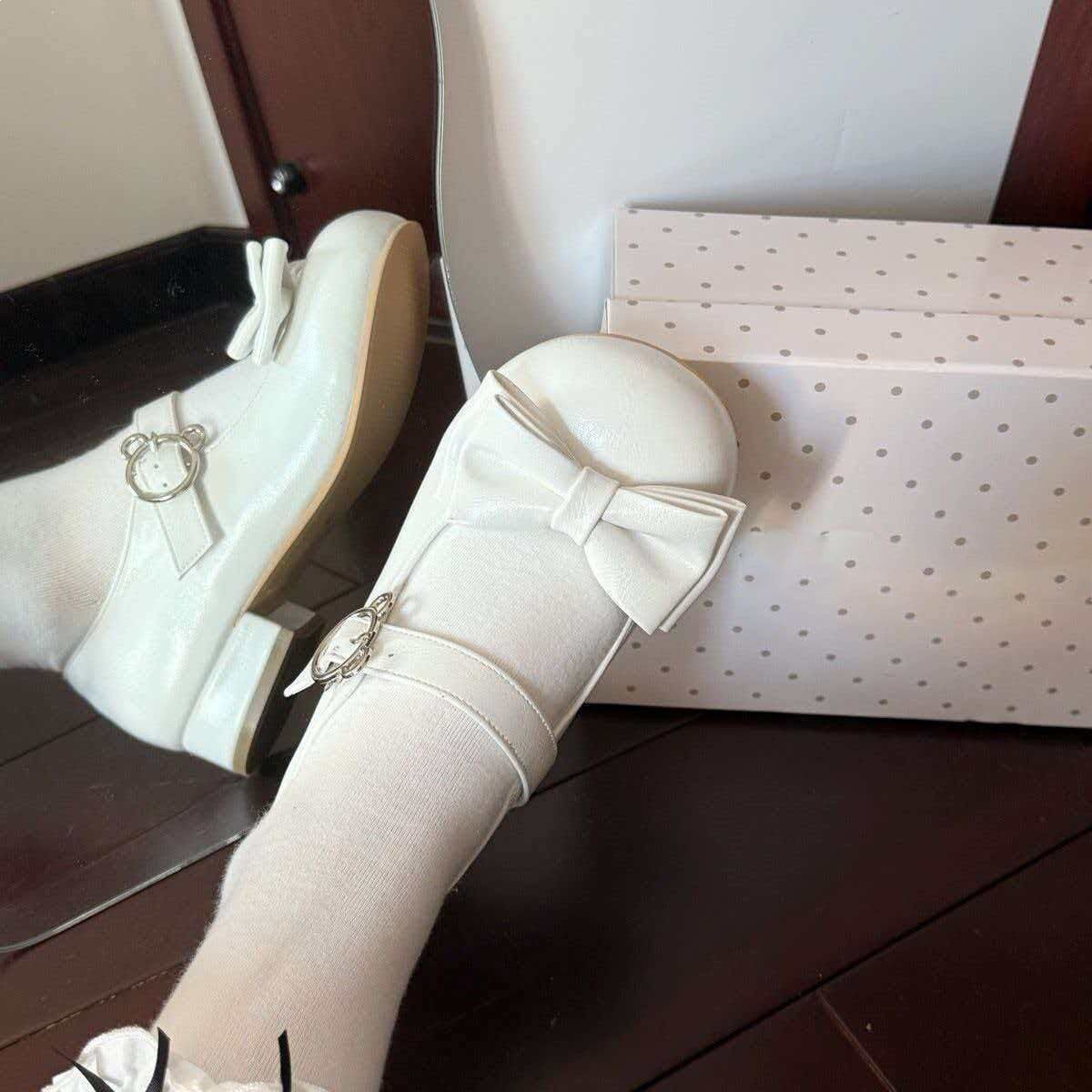 百搭可爱软萌少女蝴蝶结单鞋2026夏新款JK丝袜配裙子时尚黑色lo鞋