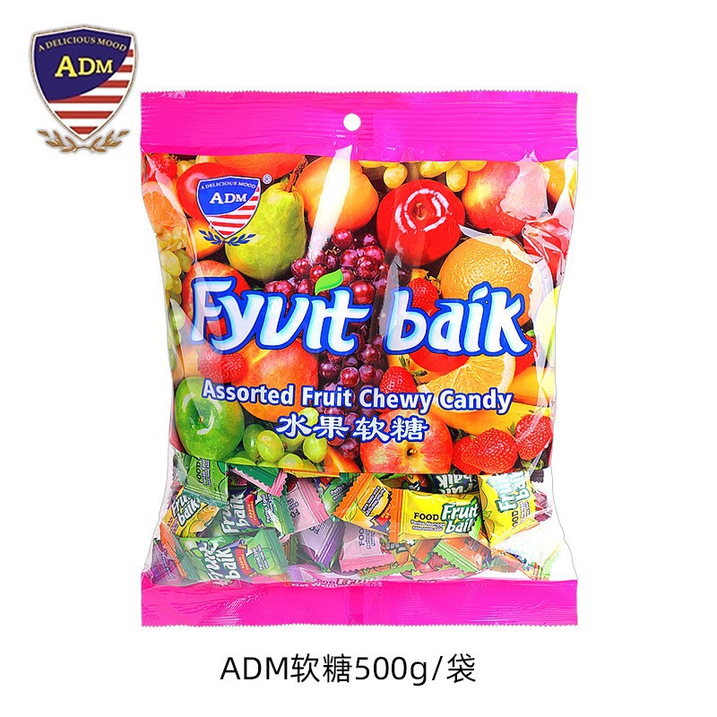 ADM水果软糖500g 散装混合结婚礼庆满月喜糖推荐休闲小零糖果