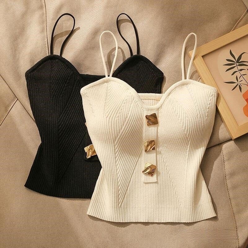 法式针织吊带背女夏内搭性感美背修身高级感打底抹胸上衣外穿