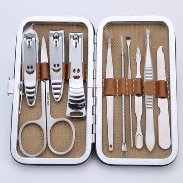 新款美甲19件套指甲剪套装 不锈钢指甲刀美容工具组合 指甲钳