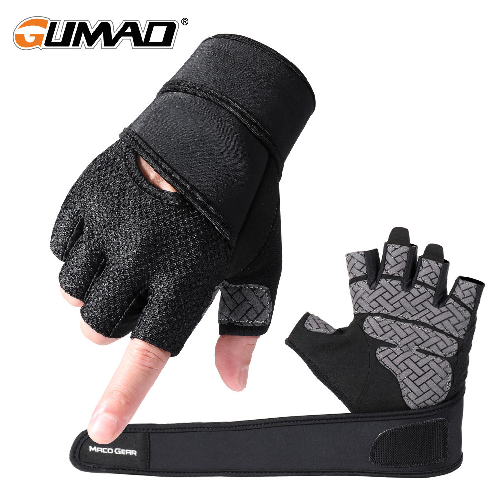 GUMAO[年末清仓]健身手套防滑耐磨防起茧护腕手套一体尾货工厂价