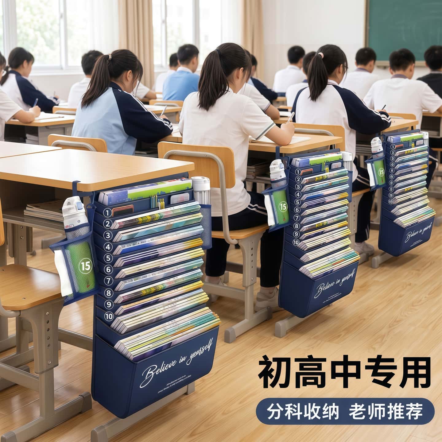 大容量桌边挂书袋课桌防尘挂袋学生专用初高中生书桌子侧边收纳袋