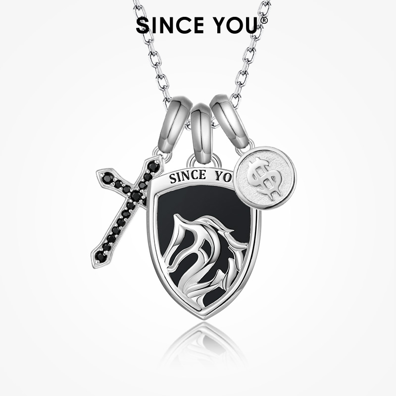 SinceYou战马之盾项链男士纯银