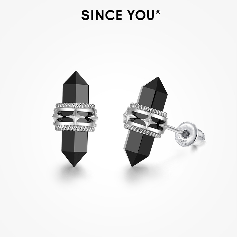 SinceYou暗夜星棱耳钉男女同款