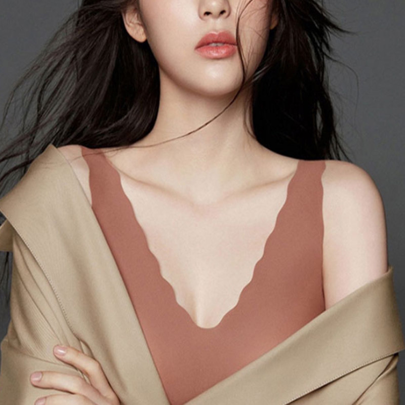 UB无痕背心式乳胶文胸女睡眠舒适透气运动大码内衣女无钢圈胸罩女