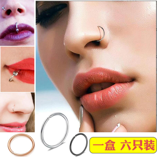 0.8细针唇环鼻环耳骨环金色医用钛钢不掉色鼻钉唇钉眉钉穿刺饰品