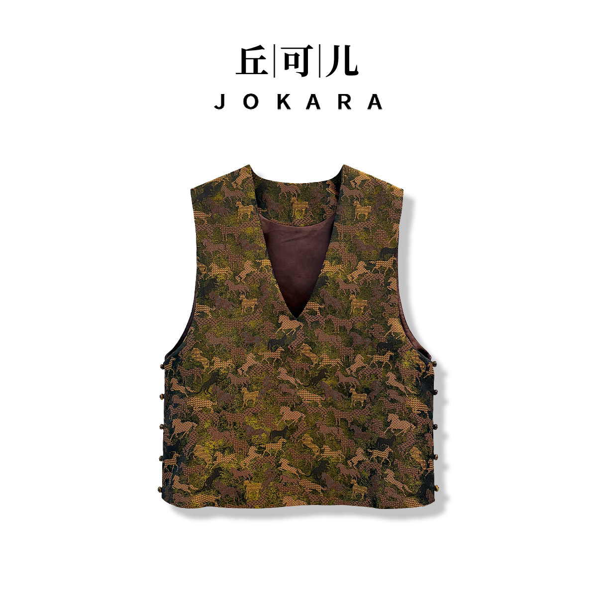 Jokara/丘可儿复古港风常规V领图片