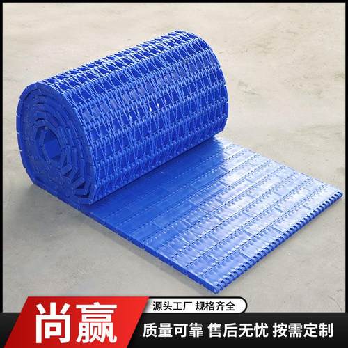 塑料链板输送带挡板式塑料链板提升机PP塑料网带u.