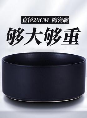 猫碗陶瓷狗碗黑色水碗黑碗猫咪狗盆狗狗碗食盆宠物喝水猫盆猫食盆