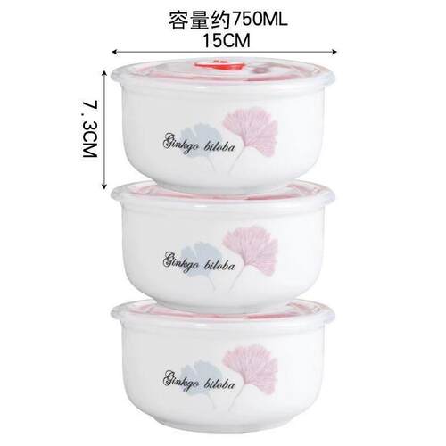 保鲜盒陶瓷保鲜碗微波炉专用饭盒