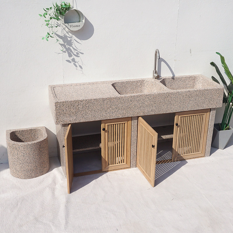 室外大理石洗衣池天然石