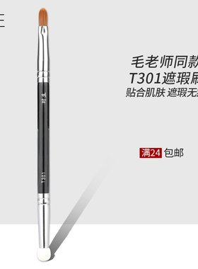 时生T301双头遮瑕刷海绵头小精细遮暇刷扁头遮黑眼圈泪沟痘印化妆