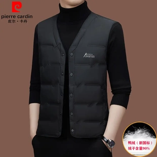 皮尔卡丹2025新款秋冬季男士羽绒马甲内穿坎肩中年爸爸装轻薄背心