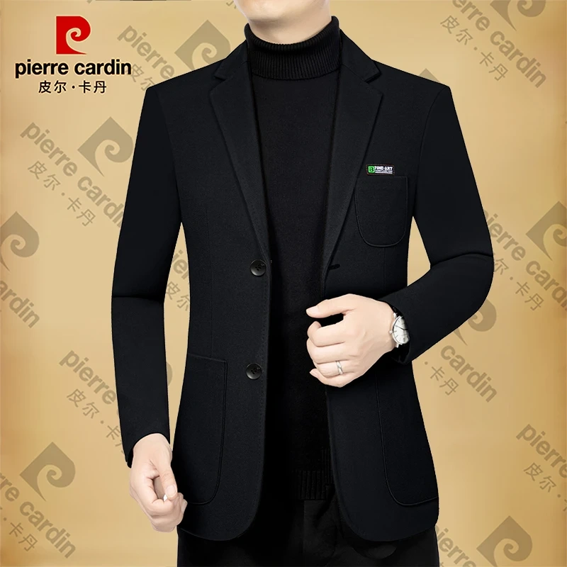皮尔卡丹男士新款高档商务休闲西服春秋季西装领时尚潮流单西外套