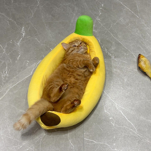 高档猫窝四季通用可拆洗香蕉猫床猫咪沙发睡窝春秋睡觉用狗窝中小