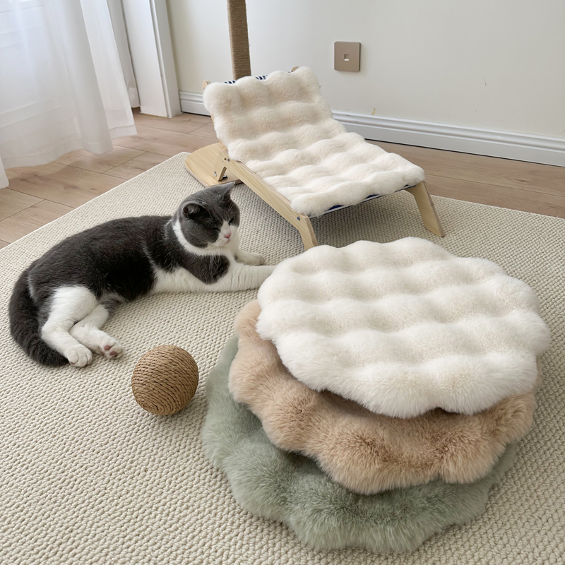 猫垫子睡觉用冬季圆形超级大猫窝兔毛绒猫咪睡垫冬天保暖宠物垫子