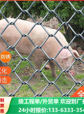 热镀锌铁丝网围栏网养鸡牛羊养殖网勾花网钢丝网户外防锈防护网