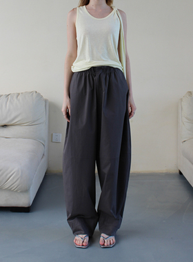 art brut（AR )香蕉裤镰刀裤棉质休闲裤夏季宽松松紧腰萝卜裤