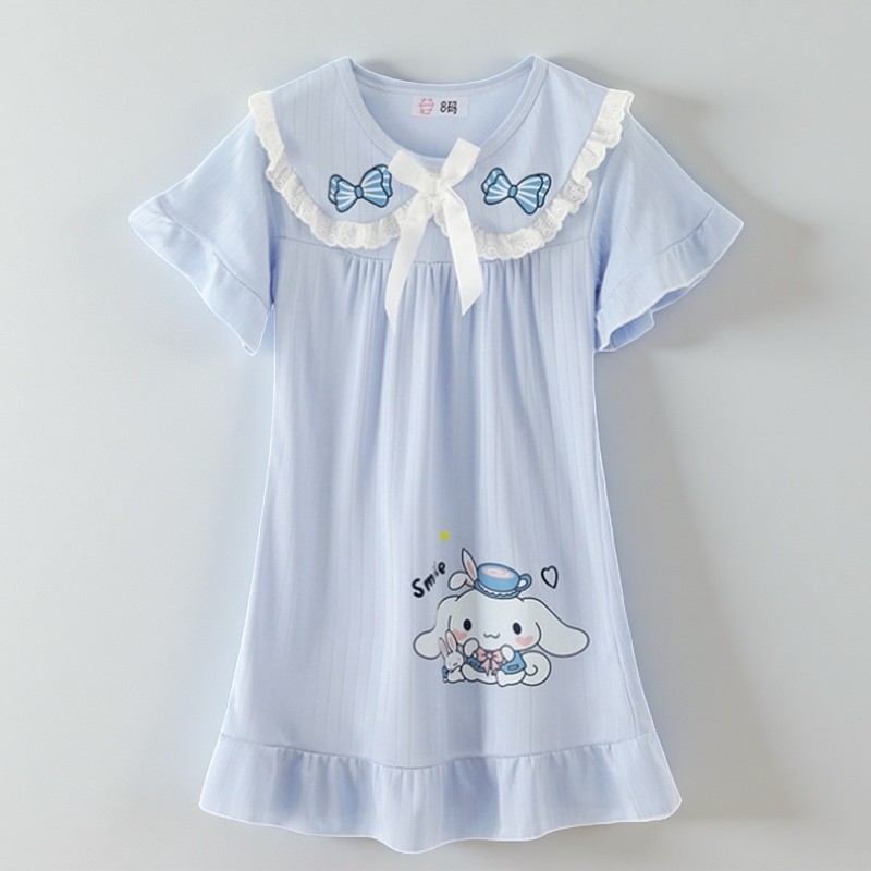 玉桂狗家居服睡裙女童薄款夏季公主风短袖小学生大耳兔娃娃领睡裙,童装/婴儿装/亲子装,家居裙/睡裙,淘宝优惠券,粉丝福利购,淘宝优惠卷