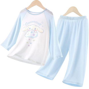 玉桂狗睡衣夏季家居服卡通套装月桂狗空调服儿童装大耳兔薄款内衣