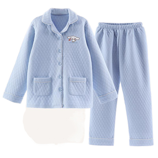 大耳狗秋冬家居服小学生2025新款夹棉加厚保暖居家月桂狗睡衣套装