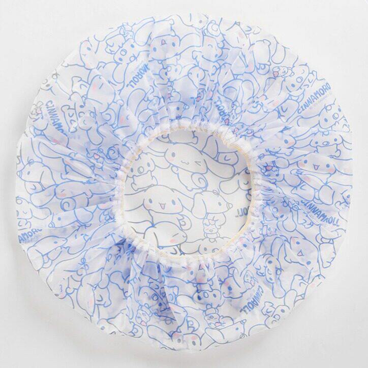 玉桂狗卡通印花浴帽防水洗澡美容护发女士成人儿童月桂防油烟帽子