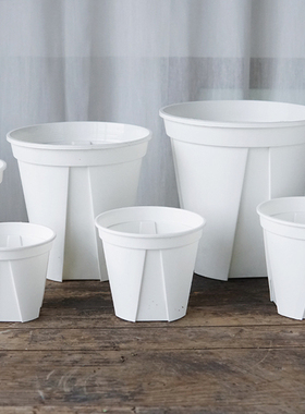 白色青山盆 国产白色透气控根加仑盆ins风透气塑料树脂花盆