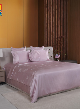 皇锦真丝提花双人被四件套-四艺雅趣  HJ11879
