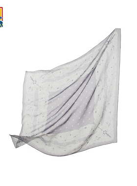 皇锦真丝卷草波点方巾HL31053