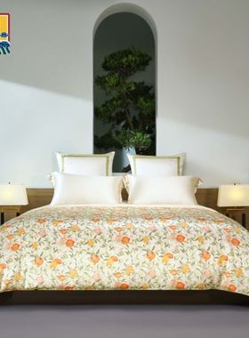 皇锦真丝双人蚕丝被套三件套床品-四季三多系列HJ11672