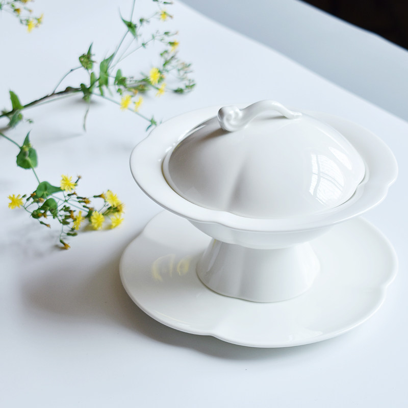 位菜盅餐具燕窝碗甜品碗炖盅鲍鱼海参捞饭酒店会所餐厅陶瓷高脚