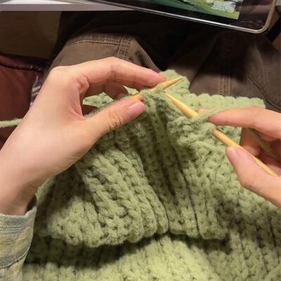 绿色毛线DIY围巾材料包