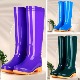 高帮防滑牛筋底雨靴劳保胶鞋 女士雨鞋 高筒水鞋 可爱水靴子厨房成人