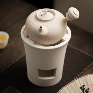 老式白泥砂铫壶手工薄胎原矿烧水壶煮水煮茶壶侧把壶工夫茶具炭炉