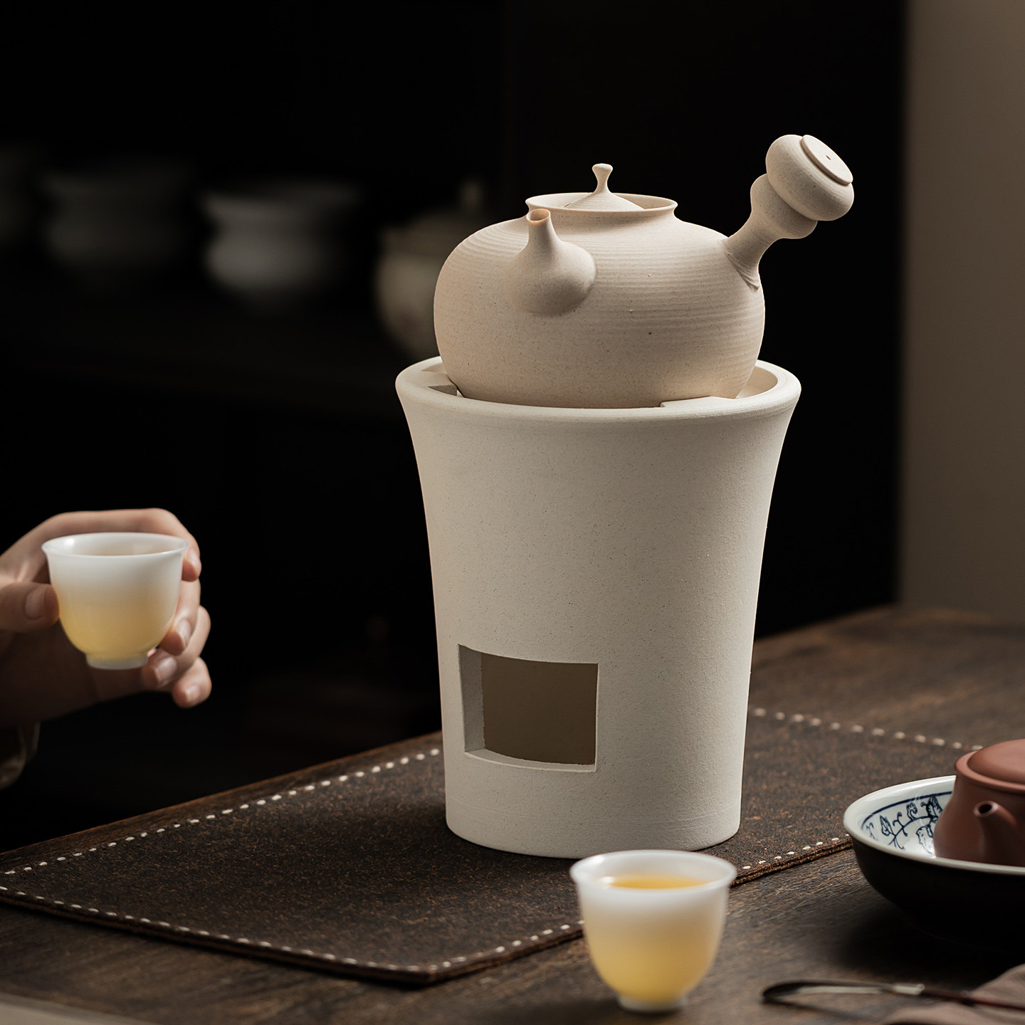 白泥炭炉小火炉无釉烧水壶薄胎手工砂铫壶套装侧把煮茶壶煮水壶,餐饮具,煮茶炉,淘宝优惠券,粉丝福利购,淘宝优惠卷