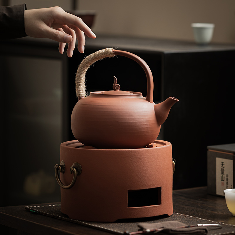 红泥大炭火炉1.2L中式跳盖煮茶壶