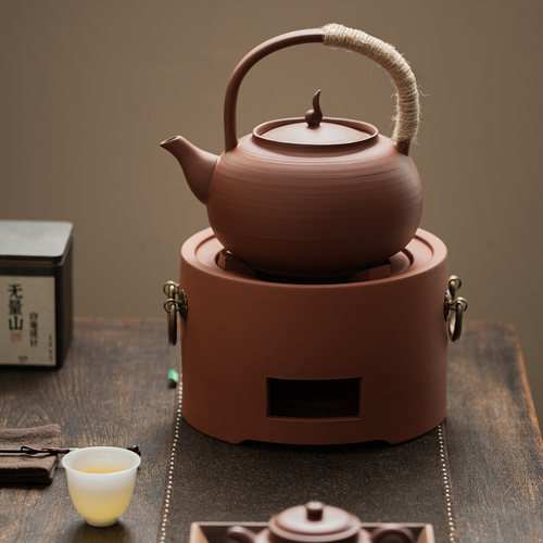 大容量原矿红泥提梁壶炭炉套装