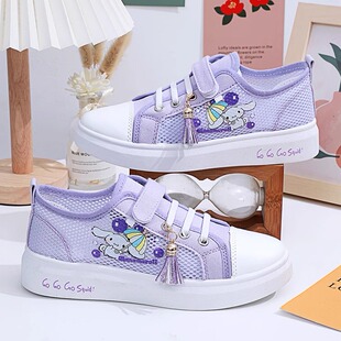 软底轻便网面运动鞋 女童鞋 小女孩板鞋 透气镂空单网鞋 子儿童春夏款