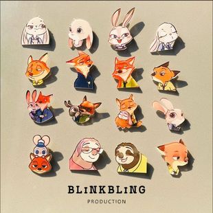 疯狂动物城胸针卡通朱迪尼克闪电树懒徽章包包装饰别针衣服配饰