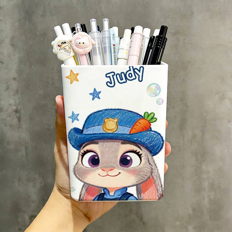 新朱迪尼克文具盒桌面笔筒方形化妆刷收纳桶宿舍梳子眉笔收纳盒