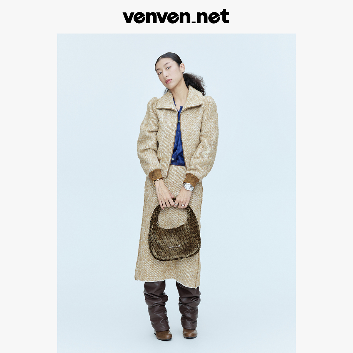 Venvennet|未未奈丝绒褶皱包月牙包包单肩包斜挎包小包初夏新款