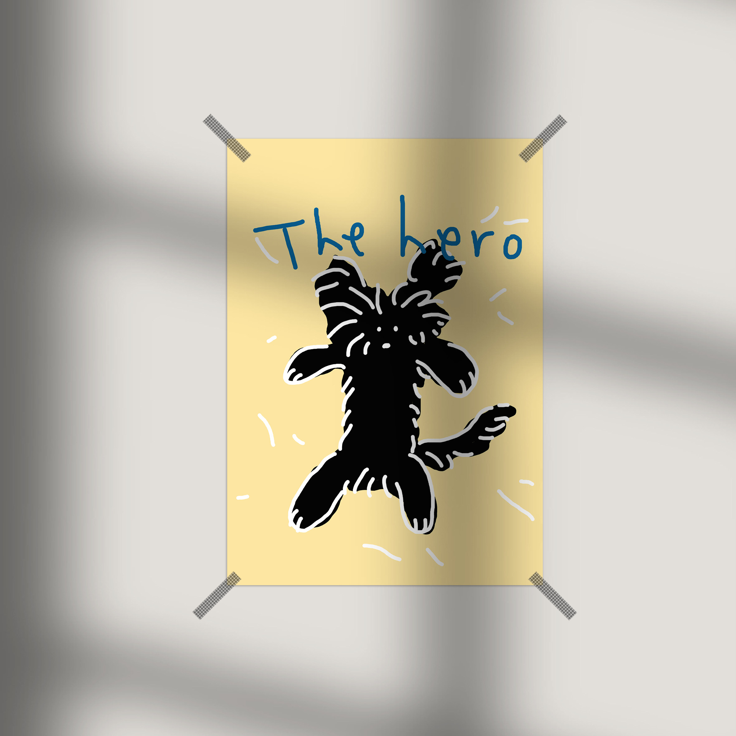 韩国ins风手绘插画大卡片趣味