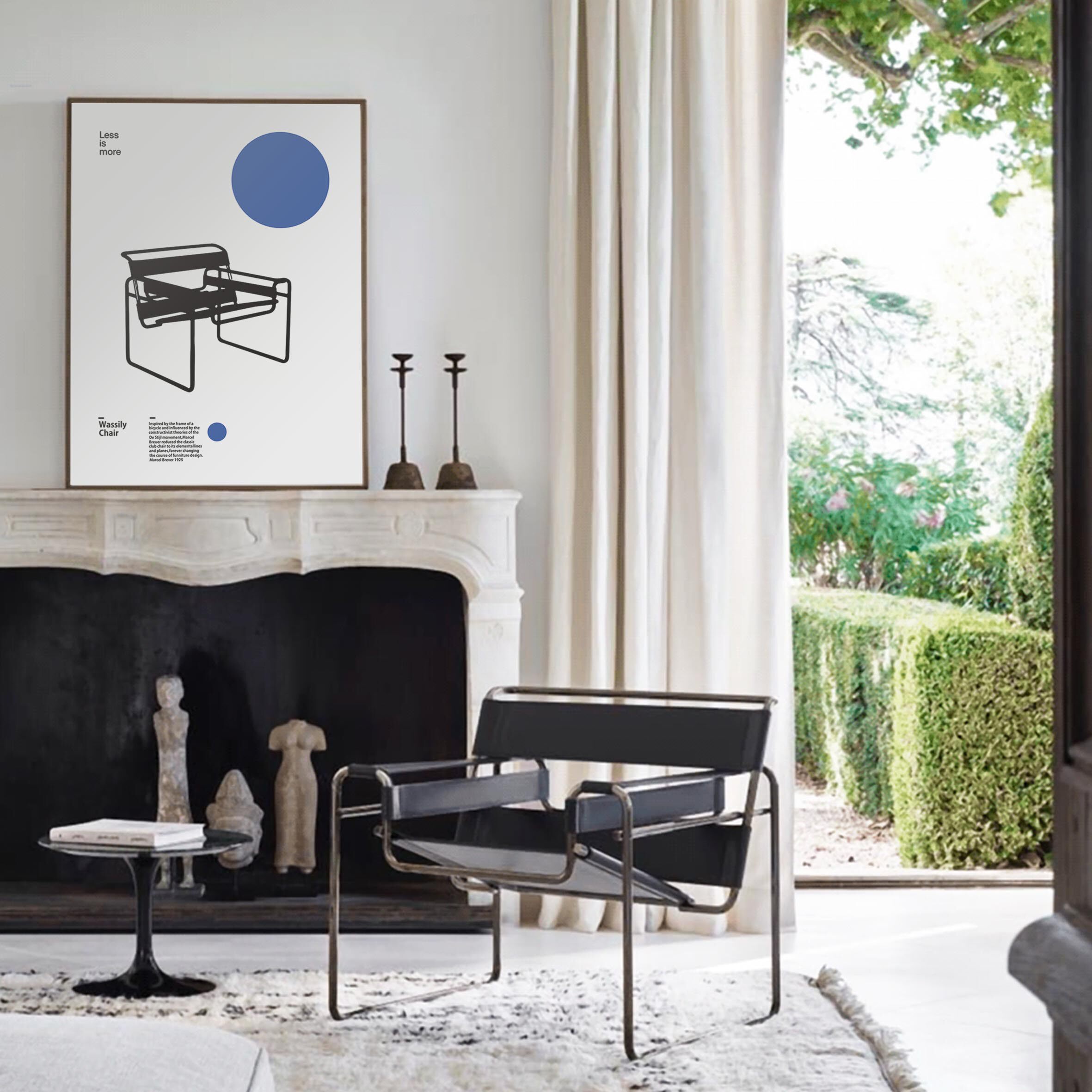 包豪斯风椅子网红店画芯道具海报