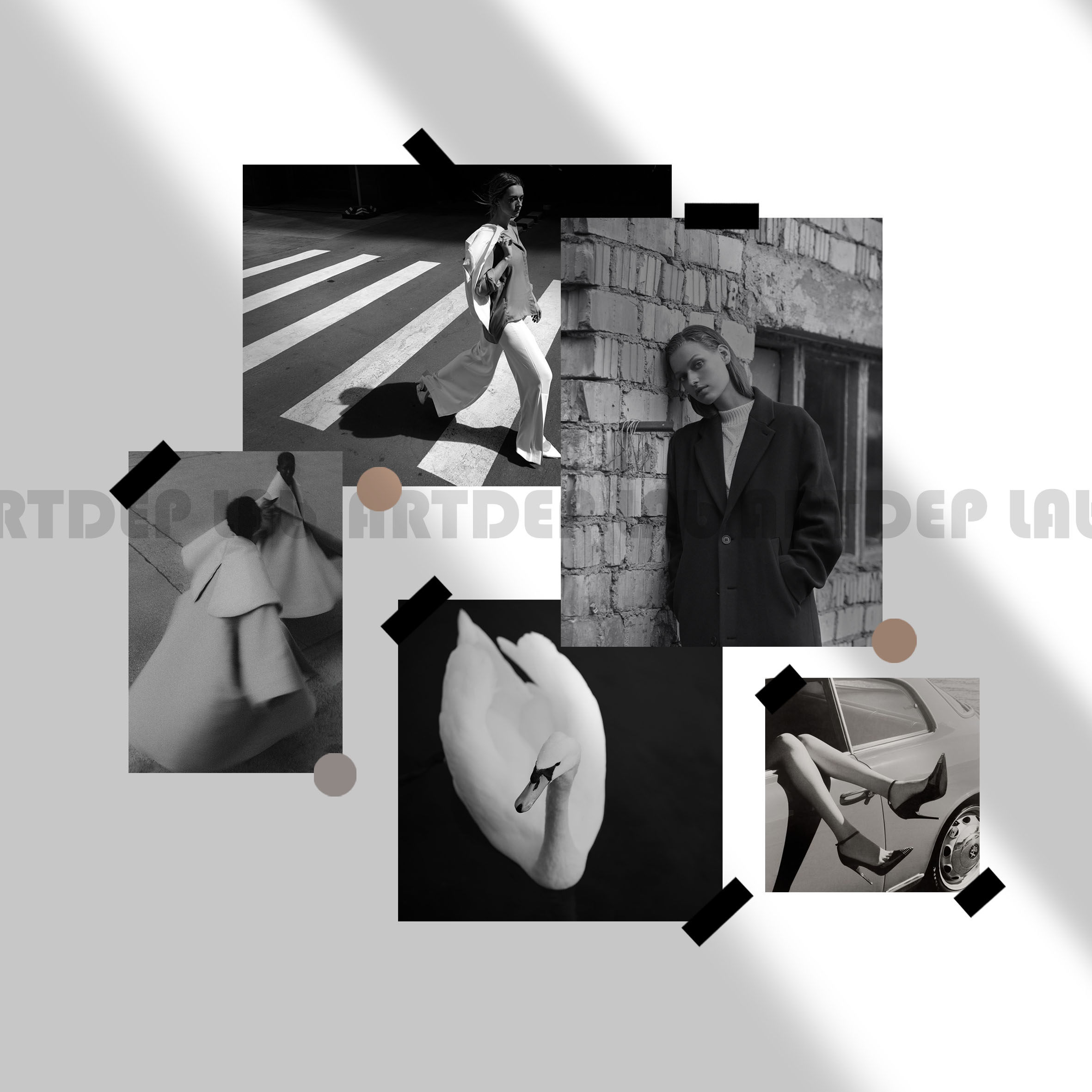 黑白光影系列欧美杂志大卡片道具