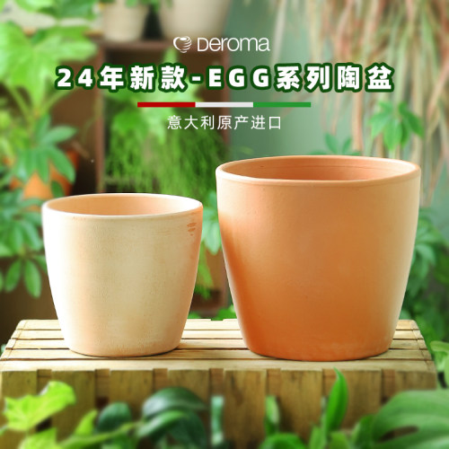 bdbf官方店帝罗马deroma24年新款egg机制款白陶红陶桌面陶土花盆