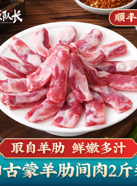 草原队长 内蒙古羊肉羔羊肋间肉羊肋条烧烤专用羊排肉 3000g